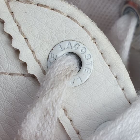 Lacoste Girls White Trainers Pink Detailing Vgc uk1 summer Sneakers - Picture 10 of 16